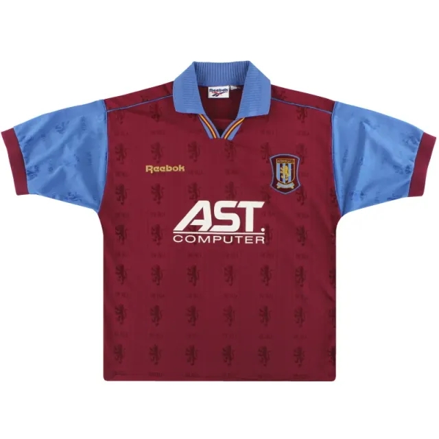 1995-97 Aston Villa Reebok Home Shirt S - Aston Villa / Excellent / Small