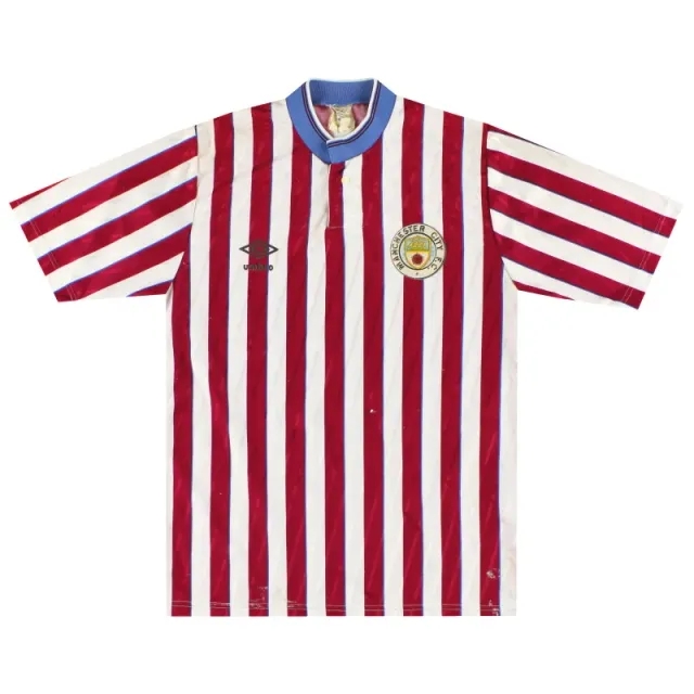1988-90 Manchester City Umbro Away Shirt L - Manchester City / Good / Large