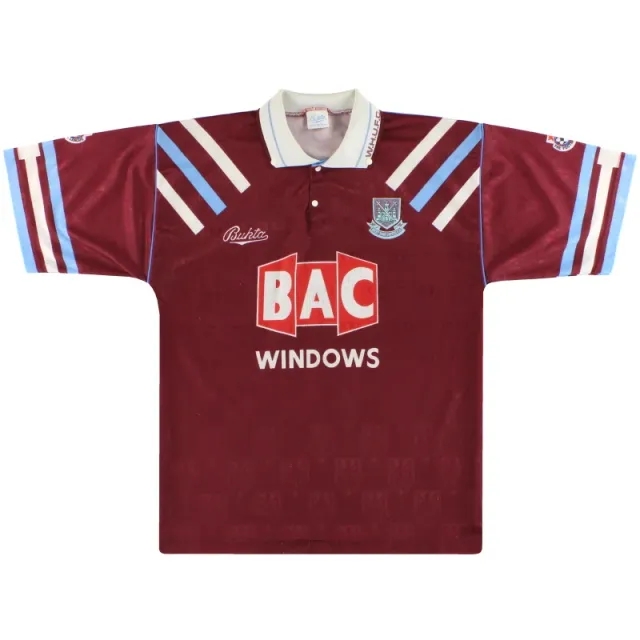 1991-92 West Ham Bukta Home Shirt L - West Ham / Excellent / Large