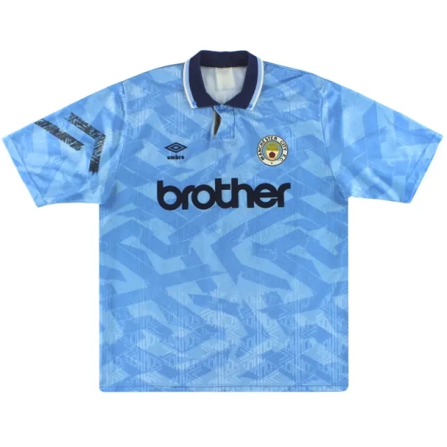 1991-93 Manchester City Umbro Home Shirt XL - Manchester City / Excellent / XL