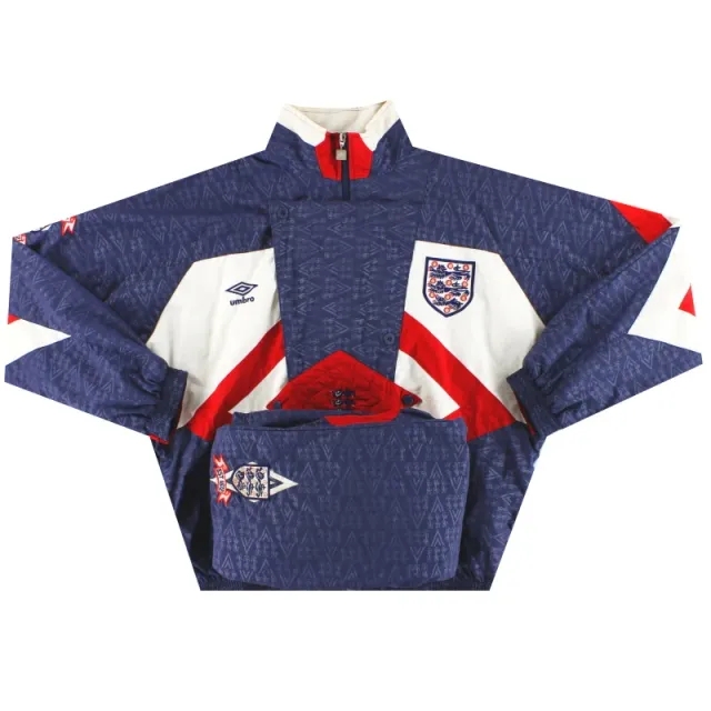 1990-92 England Umbro Woven Tracksuit L - England / Excellent / Large