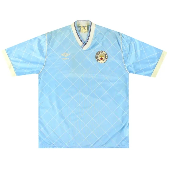 1987-89 Manchester City Umbro Home Shirt M - Manchester City / Excellent / Medium