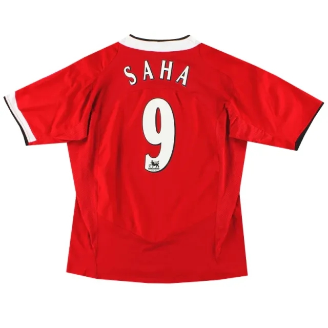 2004-06 Manchester United Nike Home Shirt Saha #9 XL - Manchester United / Excellent / XL