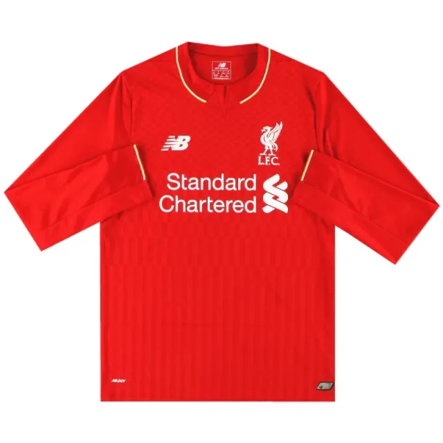 2015-16 Liverpool New Balance Home Shirt L/S *Mint* S - Liverpool / Mint / Small