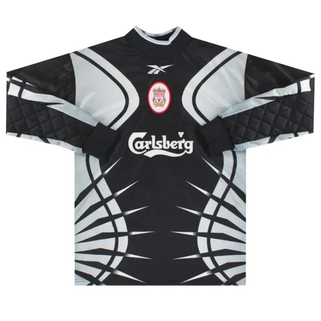 1999-00 Liverpool Reebok Goalkeeper Shirt James #1 Y - Liverpool / Excellent / Youth