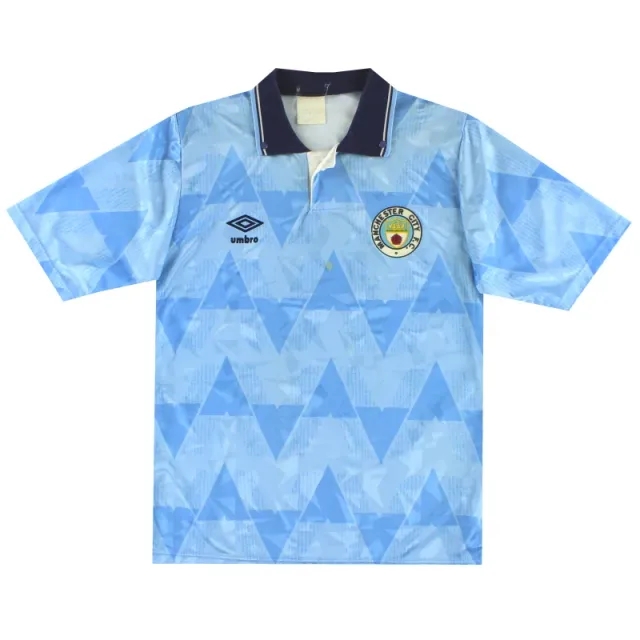1989-91 Manchester City Umbro Home Shirt S - Manchester City / Very good / Small
