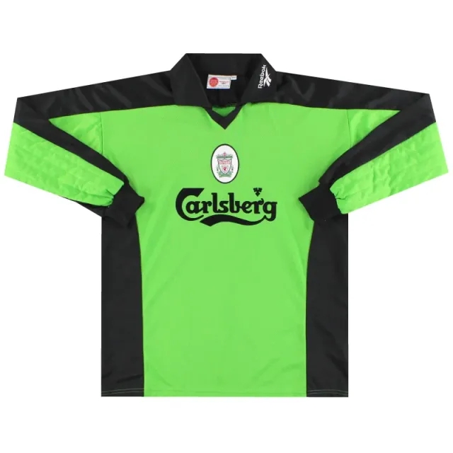 1997-98 Liverpool Reebok Goalkeeper Shirt *Mint* M - Liverpool / Mint / Medium