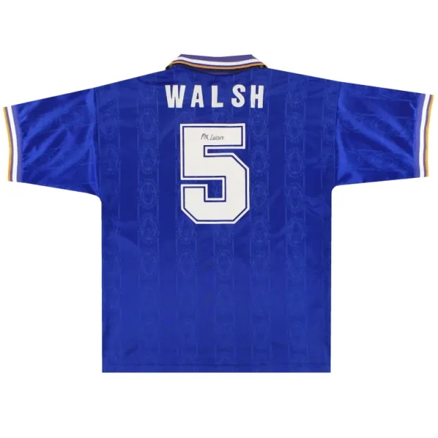 1994-96 Leicester Home Shirt Walsh #5 L - Leicester City / Very Good / Large