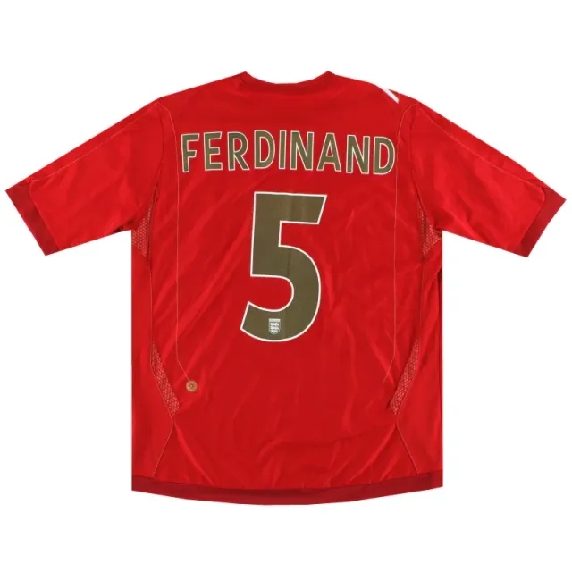 2006-08 England Umbro Away Shirt Ferdinand #5 L - England / Excellent / Large