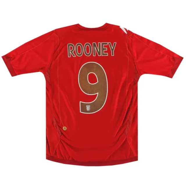 2006-08 England Umbro Away Shirt Rooney #9 S - England / Very Good / Small