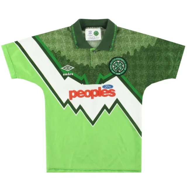 1991-92 Celtic Umbro Away Shirt Y - Celtic / Excellent / Youth