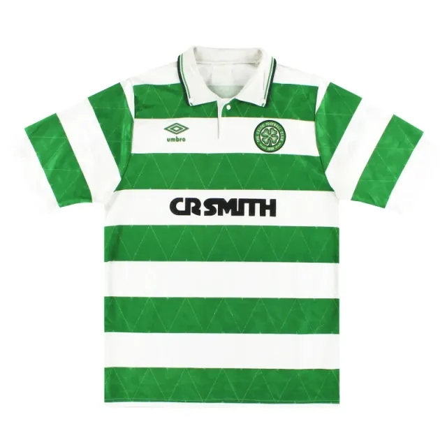 1989-91 Celtic Umbro Home Shirt L - Celtic / Very Good / Large