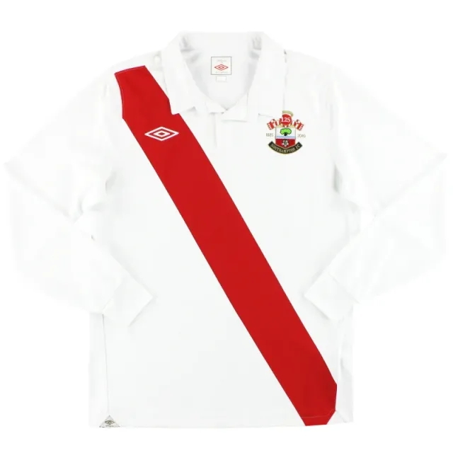 2010-11 Southampton Umbro '125 Years' Home Shirt L/S M - Southampton / Excellent / Medium