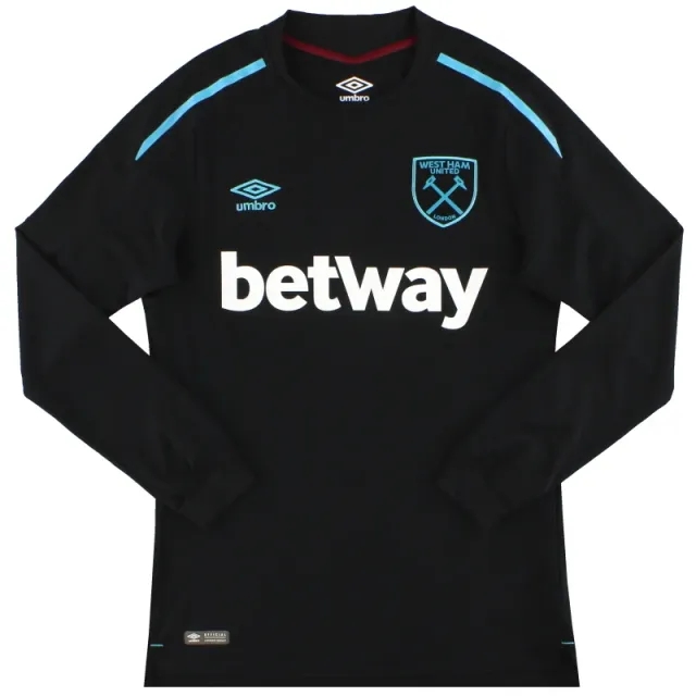 2017-18 West Ham Umbro Away Shirt L/S *Mint* S - West Ham / Mint / Small