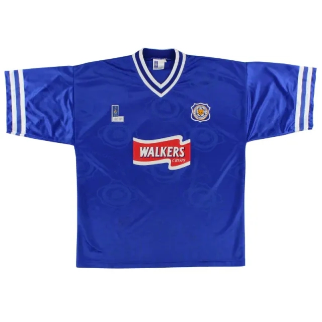 1996-98 Leicester Fox Leisure Home Shirt L - Leicester City / Excellent / Large