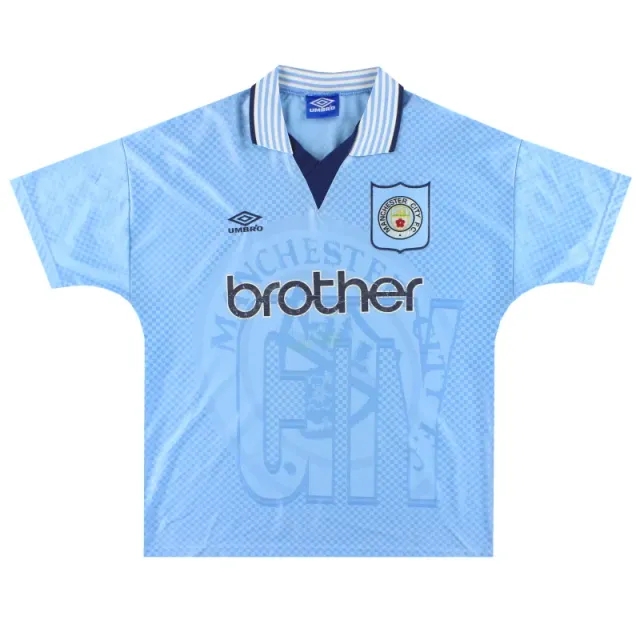 1995-97 Manchester City Umbro Home Shirt L - Manchester City / Excellent / Large