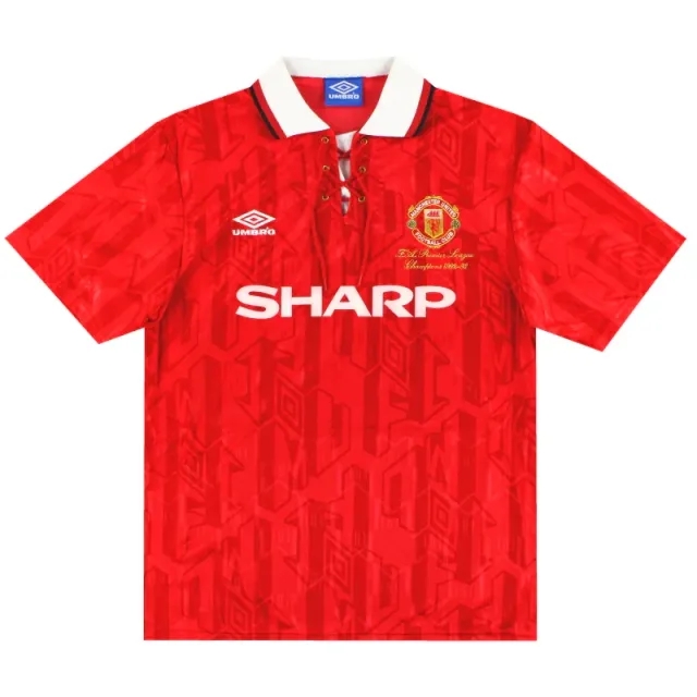 1992-94 Manchester United Umbro 'Champions' Home Shirt L - Manchester United / Excellent / Large