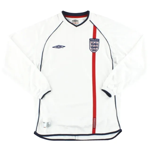 2001-03 England Umbro Home Shirt L/S L - England / Excellent / Large