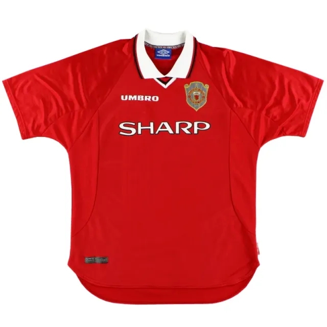 1997-00 Manchester United Umbro Champions League Home Shirt M - Manchester United / Excellent / Medium