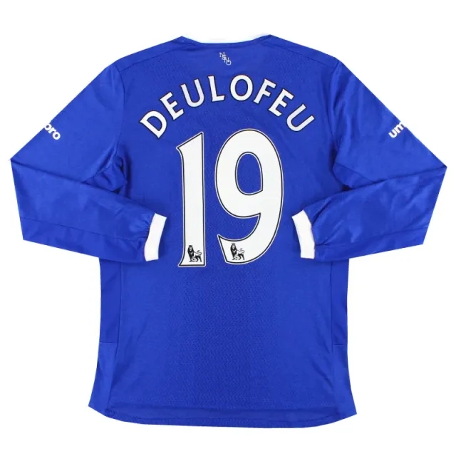 2015-16 Everton Umbro Home Shirt Deulofeu #19 L/S *Mint* M - Everton / Mint / Medium