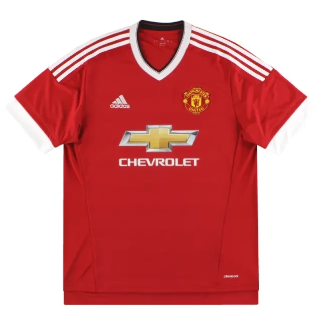 2015-16 Manchester United adidas Home Shirt L - Manchester United / Excellent / Large