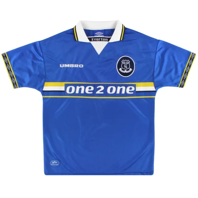 1997-99 Everton Umbro Home Shirt L - Everton / Very Good / Large