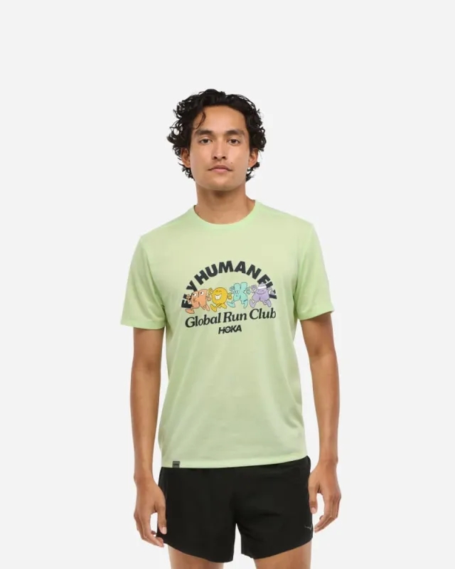 Hoka Men's Glidetech Short Sleeve In Global Run Day