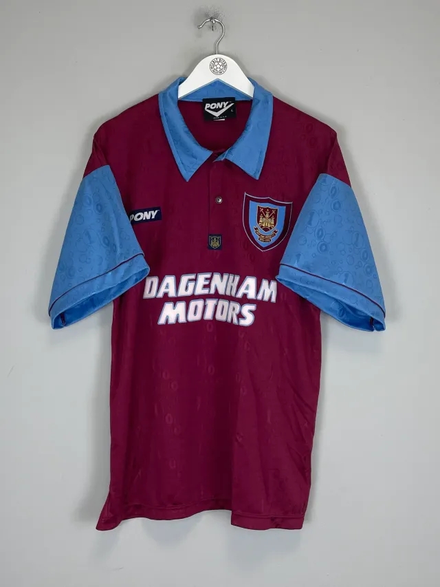 CULT KITS - 1995/97 WEST HAM *MINT* HOME SHIRT (L) PONY