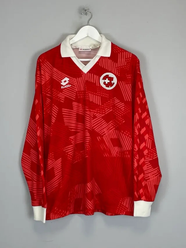 CULT KITS - 1993/94 SWITZERLAND #3 L/S *PLAYER ISSUE* HOME SHIRT (XL) LOTTO