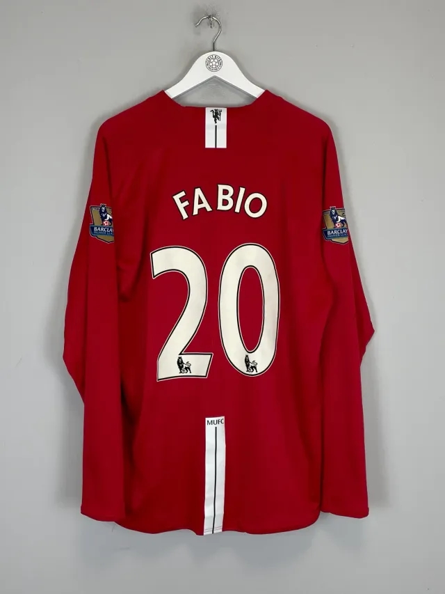 CULT KITS - 2007/08 MANCHESTER UNITED FABIO #21 L/S HOME SHIRT (XXL) NIKE