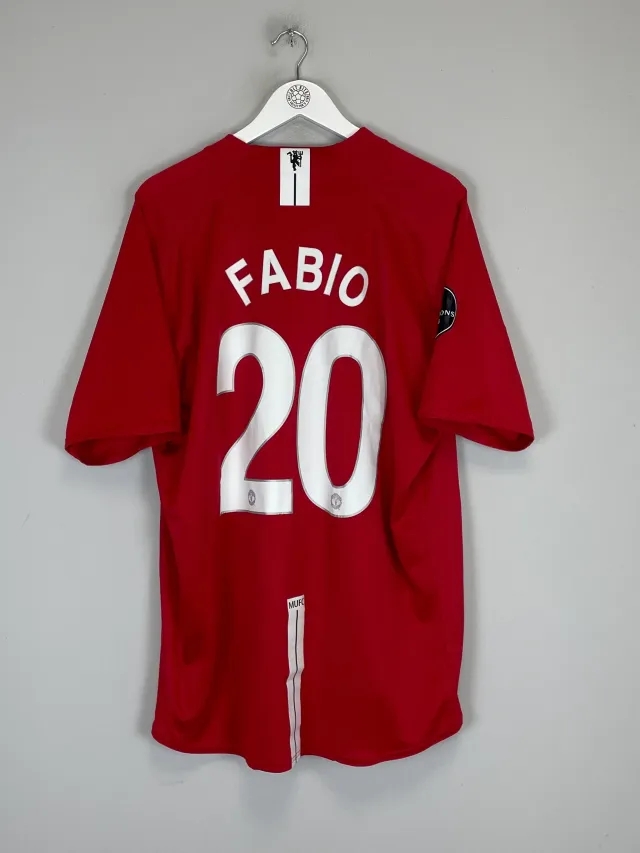 CULT KITS - 2007/09 MANCHESTER UNITED FABIO #20 HOME SHIRT (XXL) NIKE