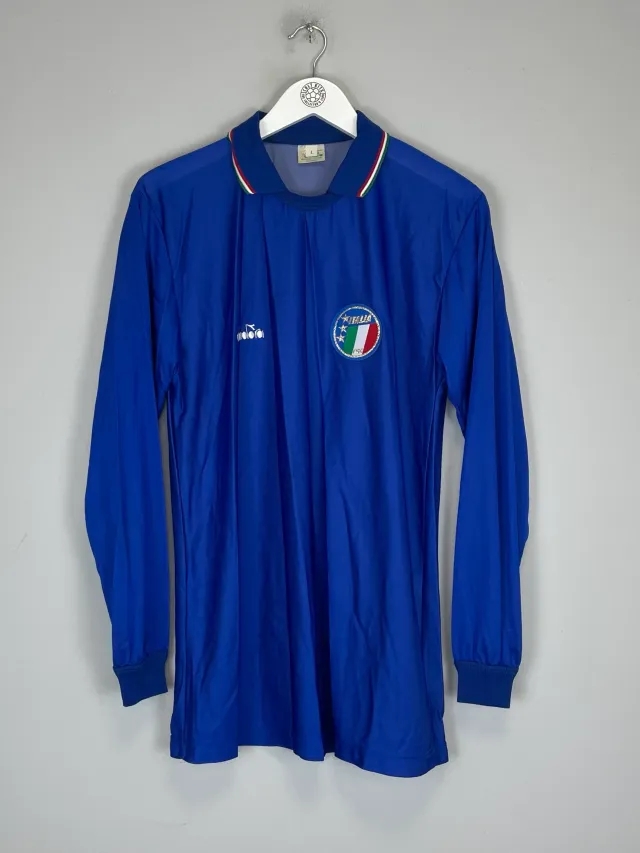 CULT KITS - 1986/90 ITALY L/S HOME SHIRT (L) DIADORA
