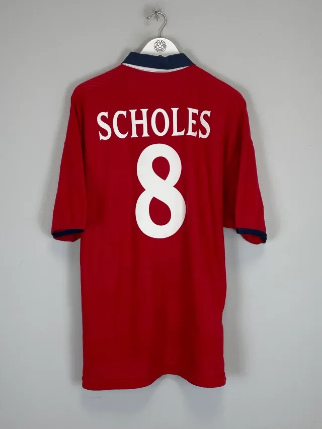 CULT KITS - 1999/01 ENGLAND SCHOLES #18 AWAY SHIRT (XL) UMBRO
