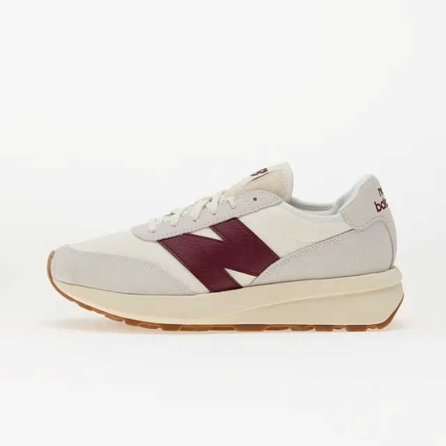 New Balance Unisex 370 in White/Red Suede/Mesh