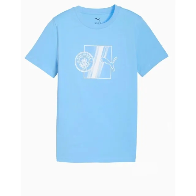 PUMA Manchester City Ftblculture T-Shirt Youth, Light Blue/White, size 11-12 Youth