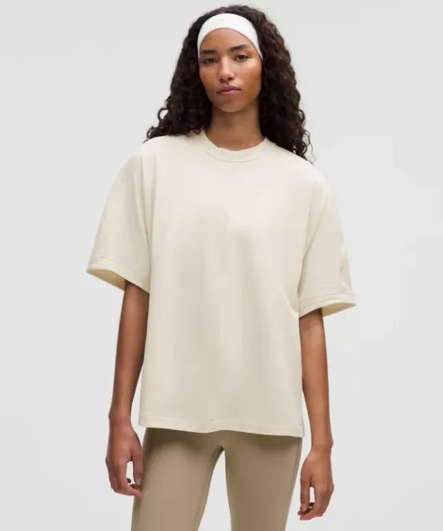 lululemon – Women's Jersey Oversized Stitch-Detail T-Shirt – Color White – Size L