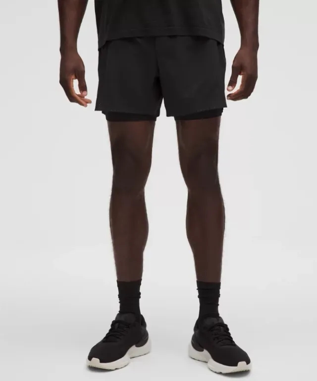 lululemon – Men's Fast and Free Lined Running Shorts – 5" – Color Black – Size L
