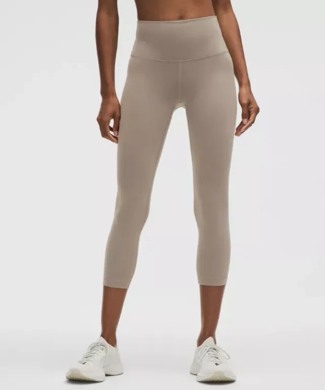 lululemon – Women's Wunder Train High-Rise Crop Leggings – 23" – Color Grey/Khaki – Size 0