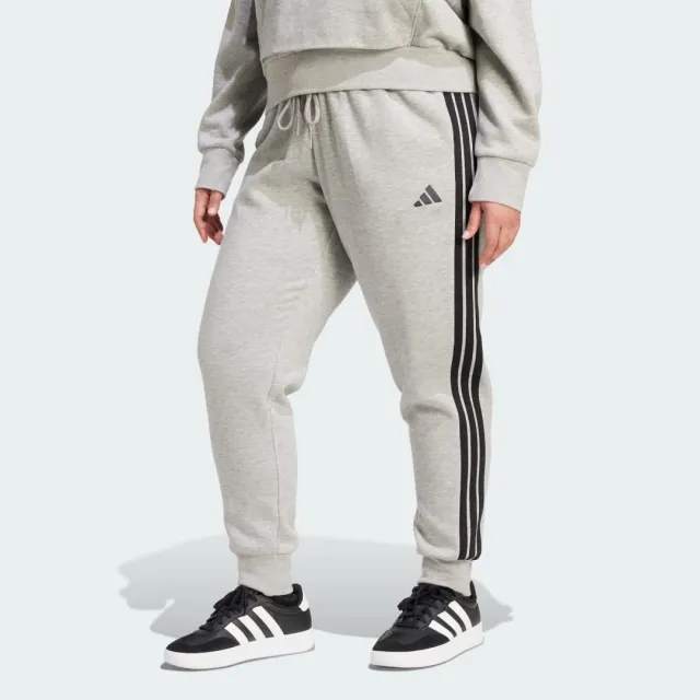 adidas Essentials 3-Stripes Fleece Slim Joggers (Plus Size)