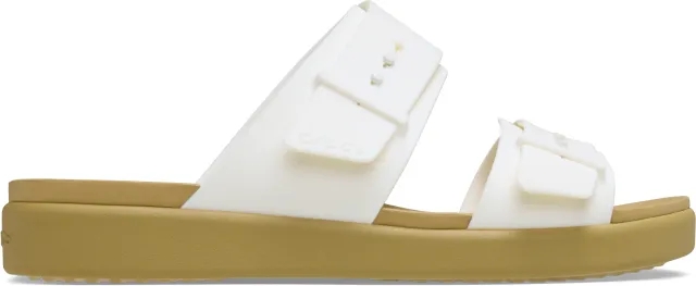 Crocs | Women | Brooklyn Buckle Low Low | Sandals | Chalk/Tan | 3