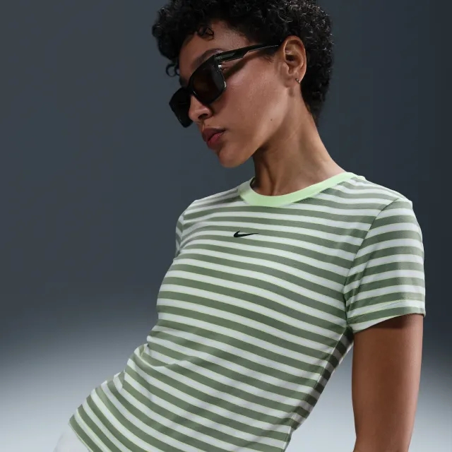 Nike Sportswear Chill Knit Women's Slim Striped T-Shirt - Green