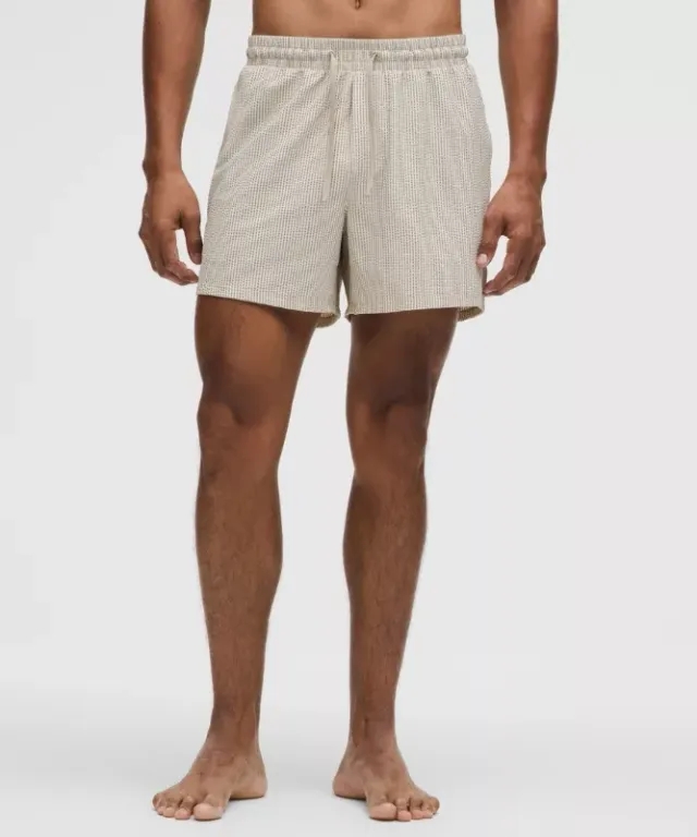 lululemon – Men's Textured Swim Shorts Linerless – 5" – Color White – Size L