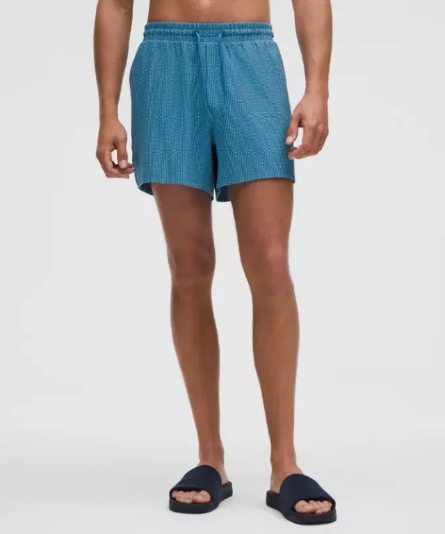 lululemon – Men's Textured Swim Shorts Linerless – 5" – Color Blue – Size L