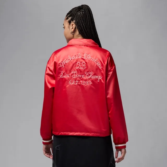 Nike Jordan Women's Coaches Jacket - Red - Polyester