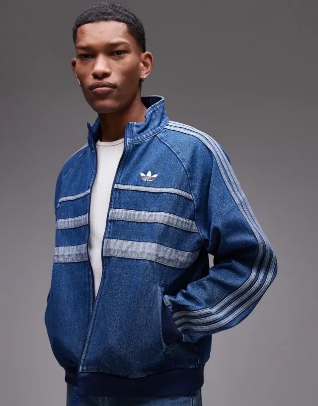 Adidas Originals Adicolor First Blue Denim Tracksuit Jacket