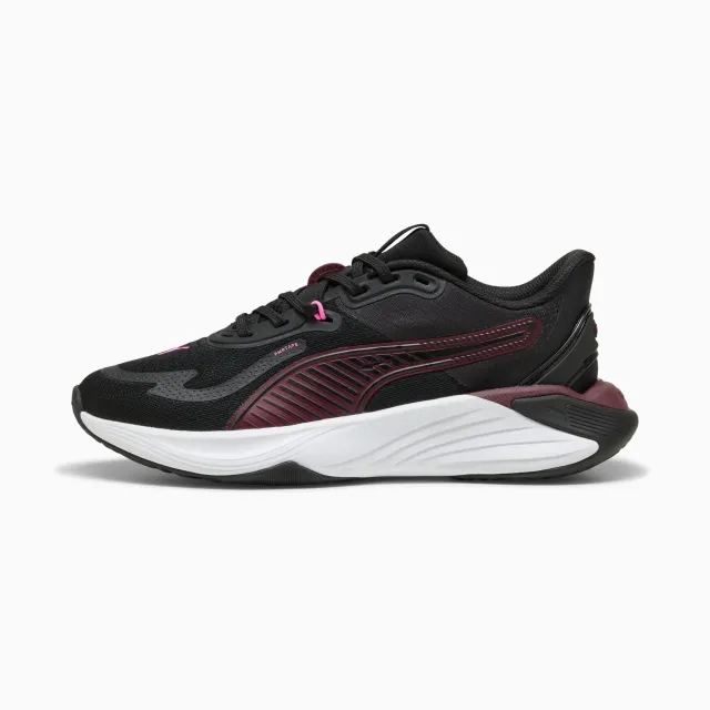 PUMA Pwr Hybrid Training Shoes Women, Black/Ruby Shimmer/Pink Pixel, size 3