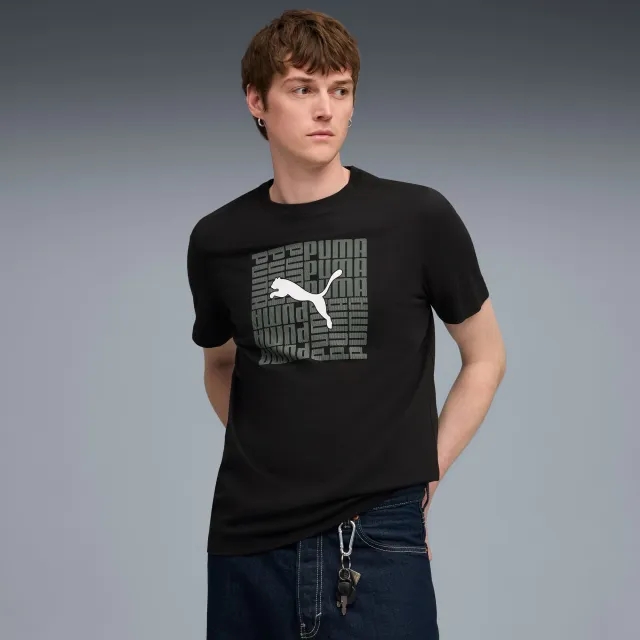 PUMA Graphic Box T-Shirt Men, Black, size Large