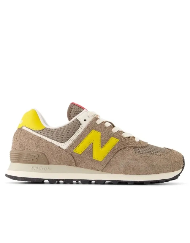New Balance Unisex 574 in Brown/Orange Suede/Mesh
