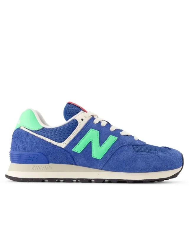 New Balance Unisex 574 in Blue/Green Suede/Mesh