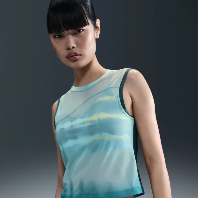 Nike Women's Artist Collection Dri-FIT Printed Tank Top - Blue - Recycled Polyester